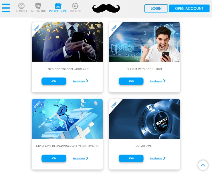 Mr Play Bonus Offer for Casino Section