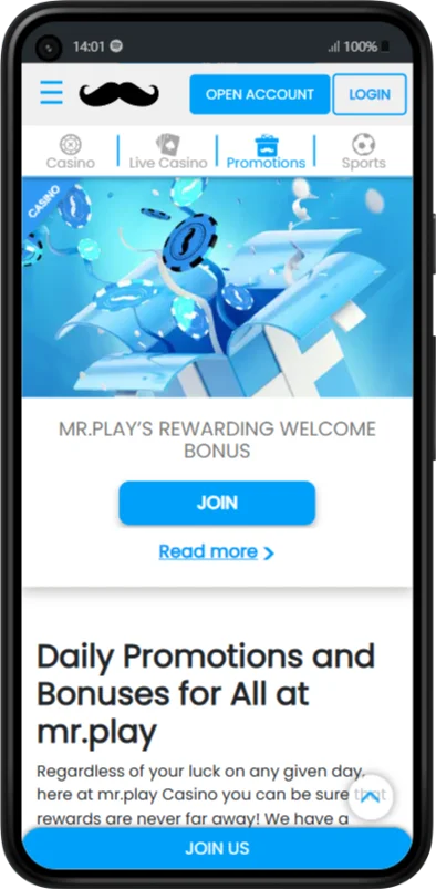 Rewards for Players Using the MrPlay Mobile App